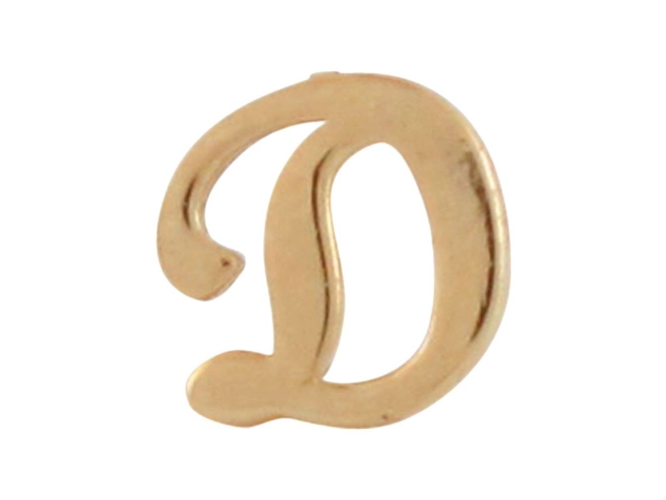 Yellow Gold Girls Initial Letter Single Petite Post Earring (JackAni# E9287)