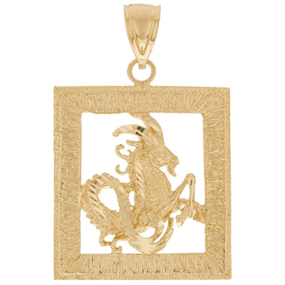 Square Diamond Cut Zodiac Pendant (JackAni# P12628)