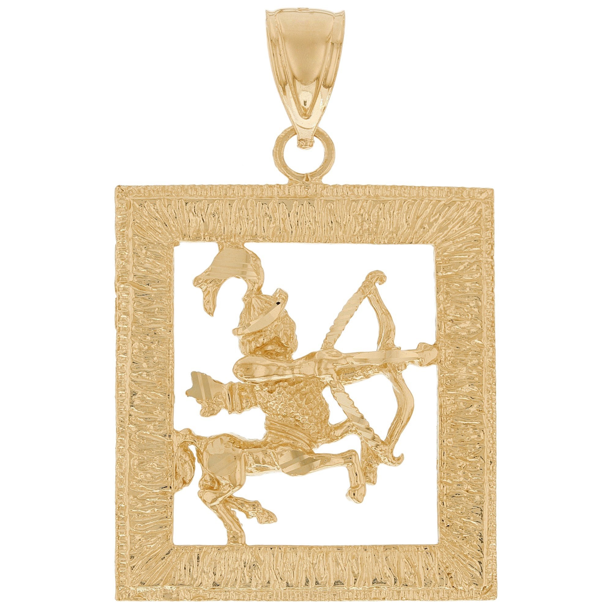 Square Diamond Cut Zodiac Pendant (JackAni# P12628)