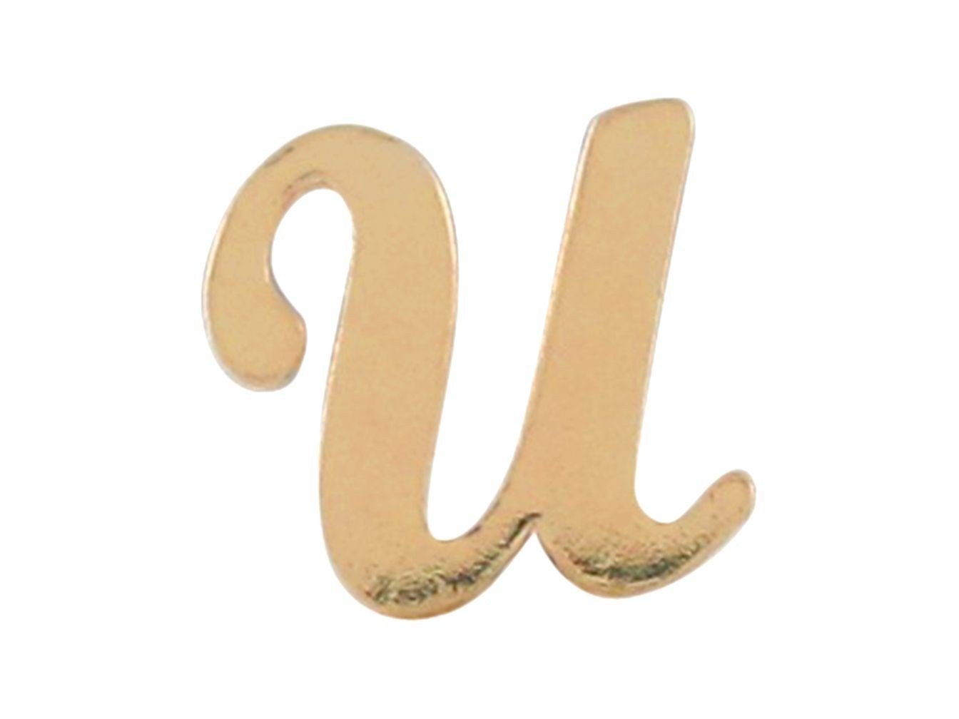 Yellow Gold Girls Initial Letter Single Petite Post Earring (JackAni# E9287)