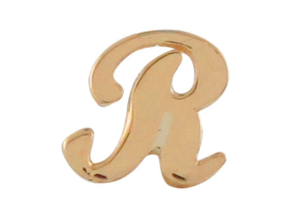 Yellow Gold Girls Initial Letter Single Petite Post Earring (JackAni# E9287)