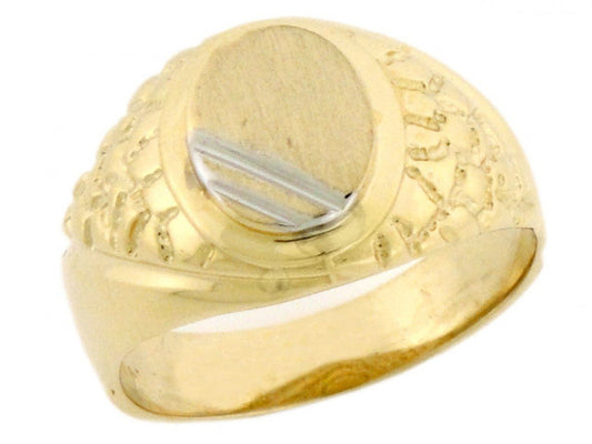 Gold Mens Signet Nugget Ring (JackAni# R2031)