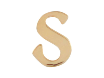 Yellow Gold Girls Initial Letter Single Petite Post Earring (JackAni# E9287)