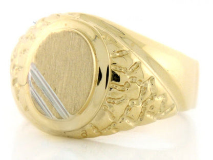 Gold Mens Signet Nugget Ring (JackAni# R2031)