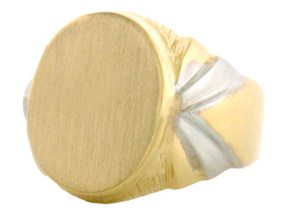 Gold Oval Signet Mens Ring (JackAni# R2033)