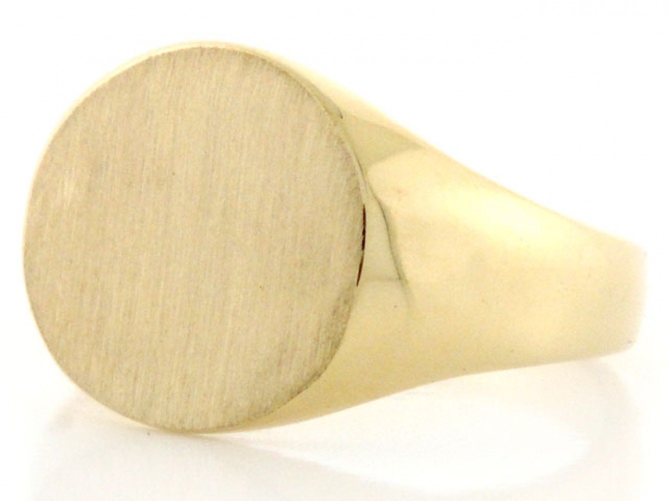 Gold Stone Finish Signet Mens Boy Ring (JackAni# R2029)
