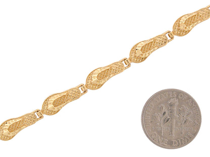 Gold Womens Fashion and Accessory Flip Flop Shoe Bracelet (JackAni# B6370)