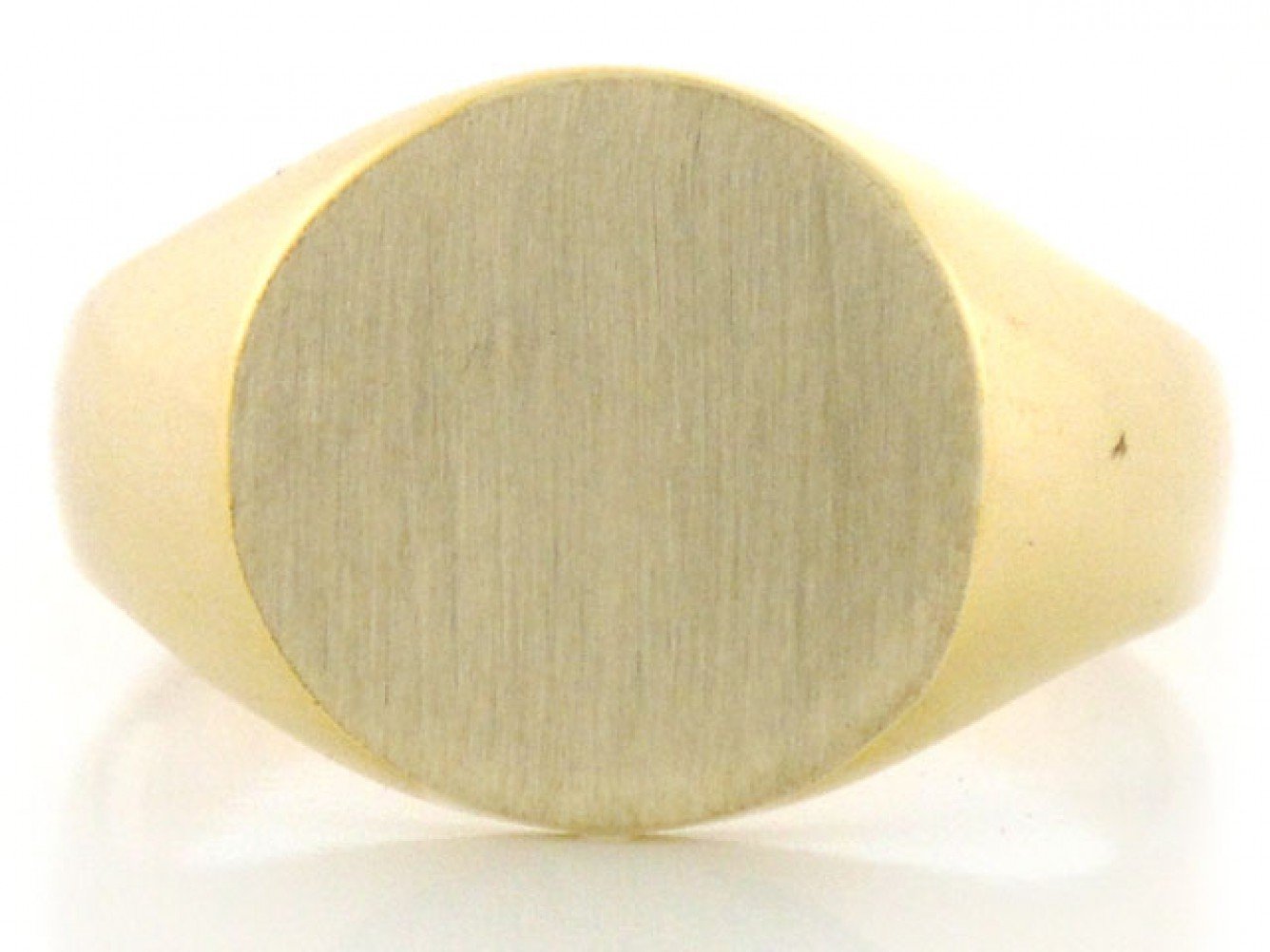 Gold Stone Finish Signet Mens Boy Ring (JackAni# R2029)