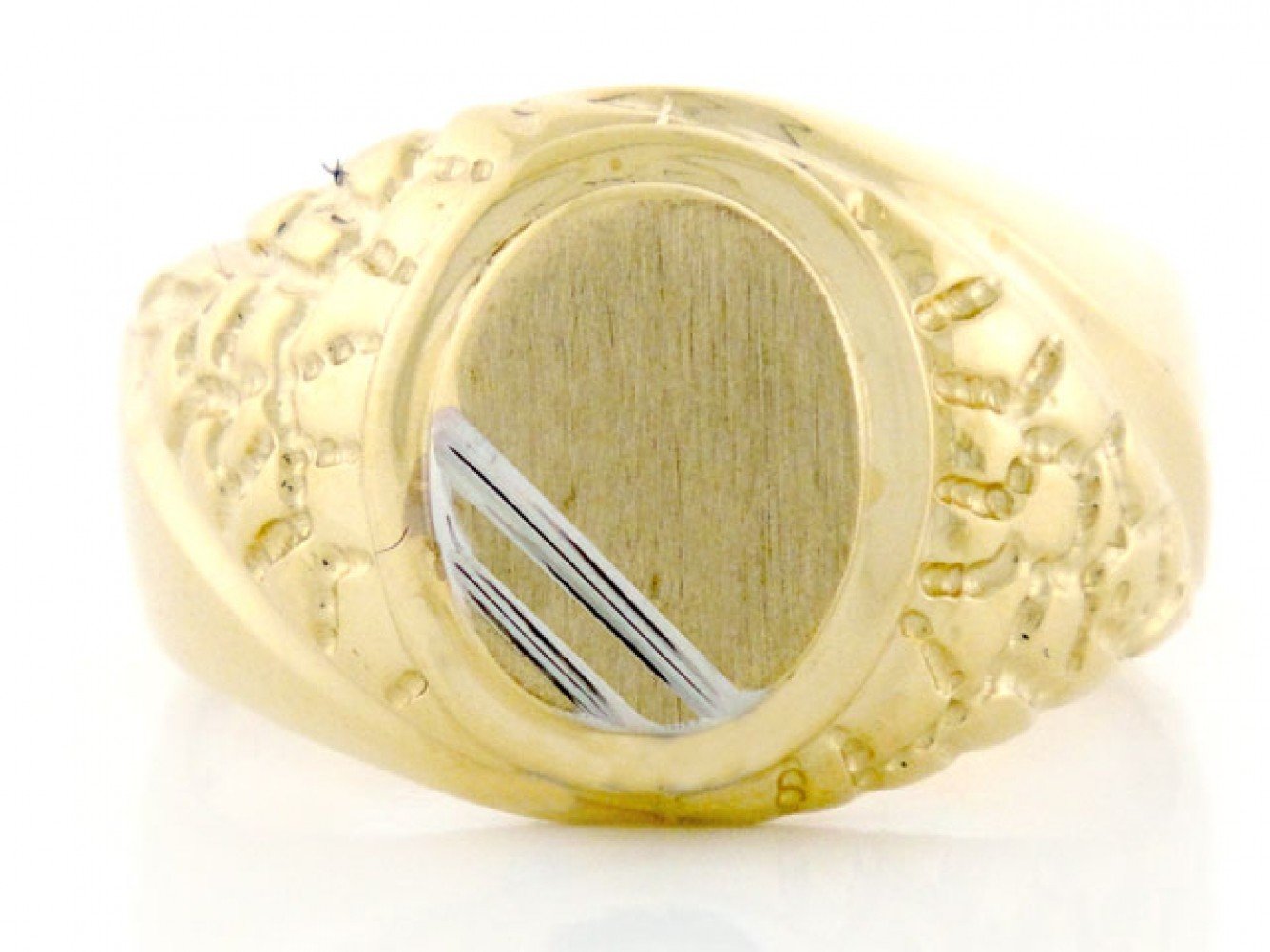 Gold Mens Signet Nugget Ring (JackAni# R2031)