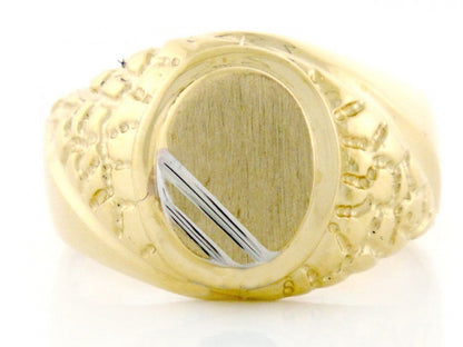 Gold Mens Signet Nugget Ring (JackAni# R2031)