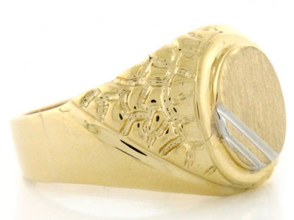 Gold Mens Signet Nugget Ring (JackAni# R2031)