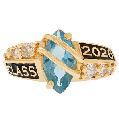 Simulated Birthstone Class of 2026 Graduation Ring (JackAni# R2511)