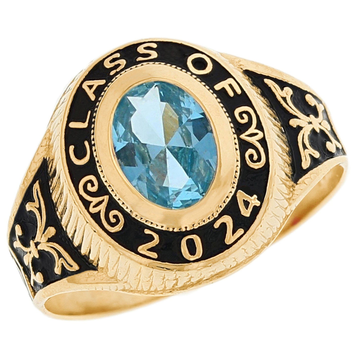 Simulated Birthstone Class of 2024 Graduation Ring (JackAni# R2567)