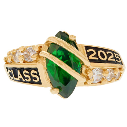 Simulated Birthstone Class of 2025 Graduation Ring (JackAni# R2511)