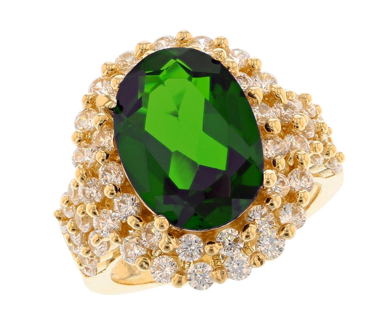 Gold Purple Simulated Alexandrite Womens Birthstone Ring (JackAni# R11574)