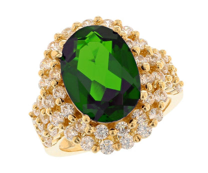 Gold Purple Simulated Alexandrite Womens Birthstone Ring (JackAni# R11574)