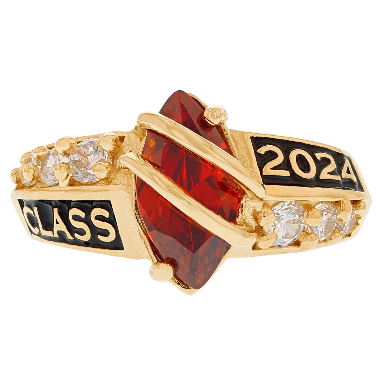 Simulated Birthstone Class of 2024 Graduation Ring (JackAni# R2511)