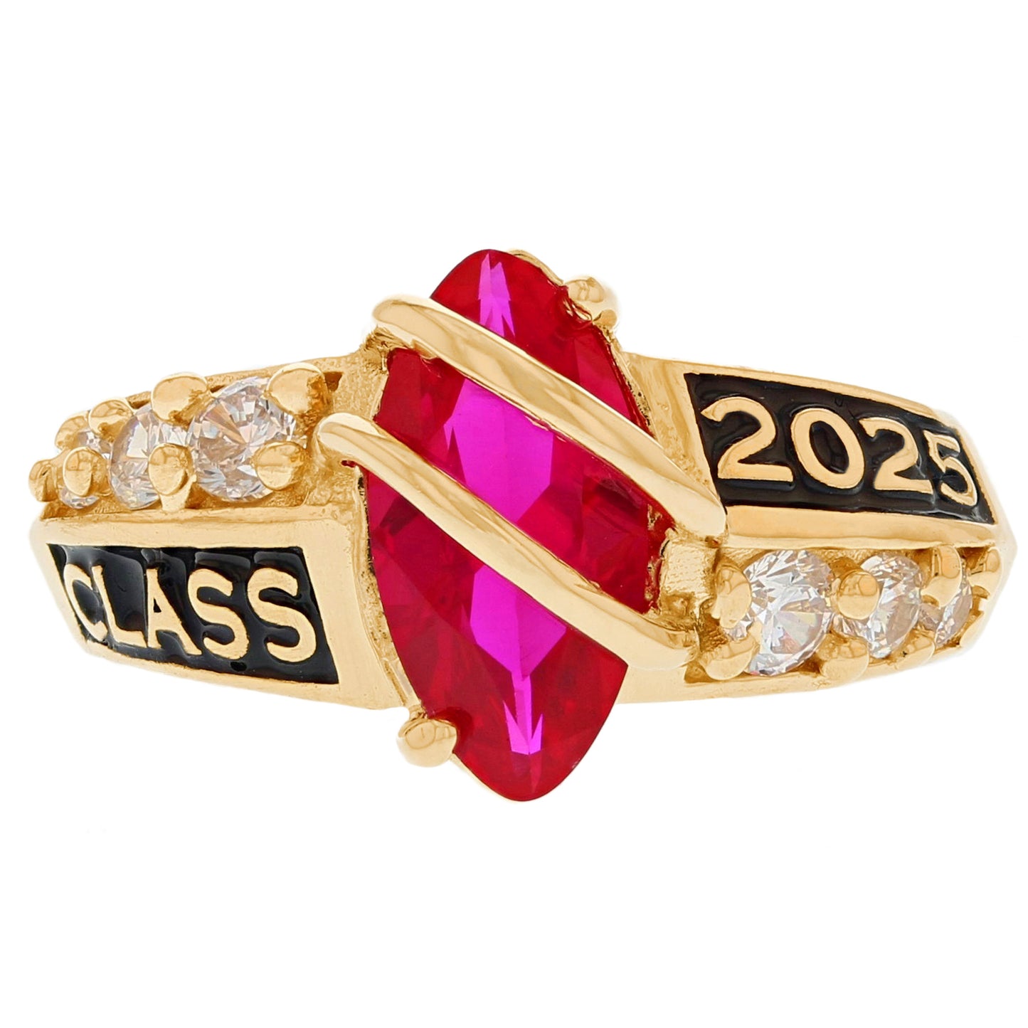 Simulated Birthstone Class of 2025 Graduation Ring (JackAni# R2511)