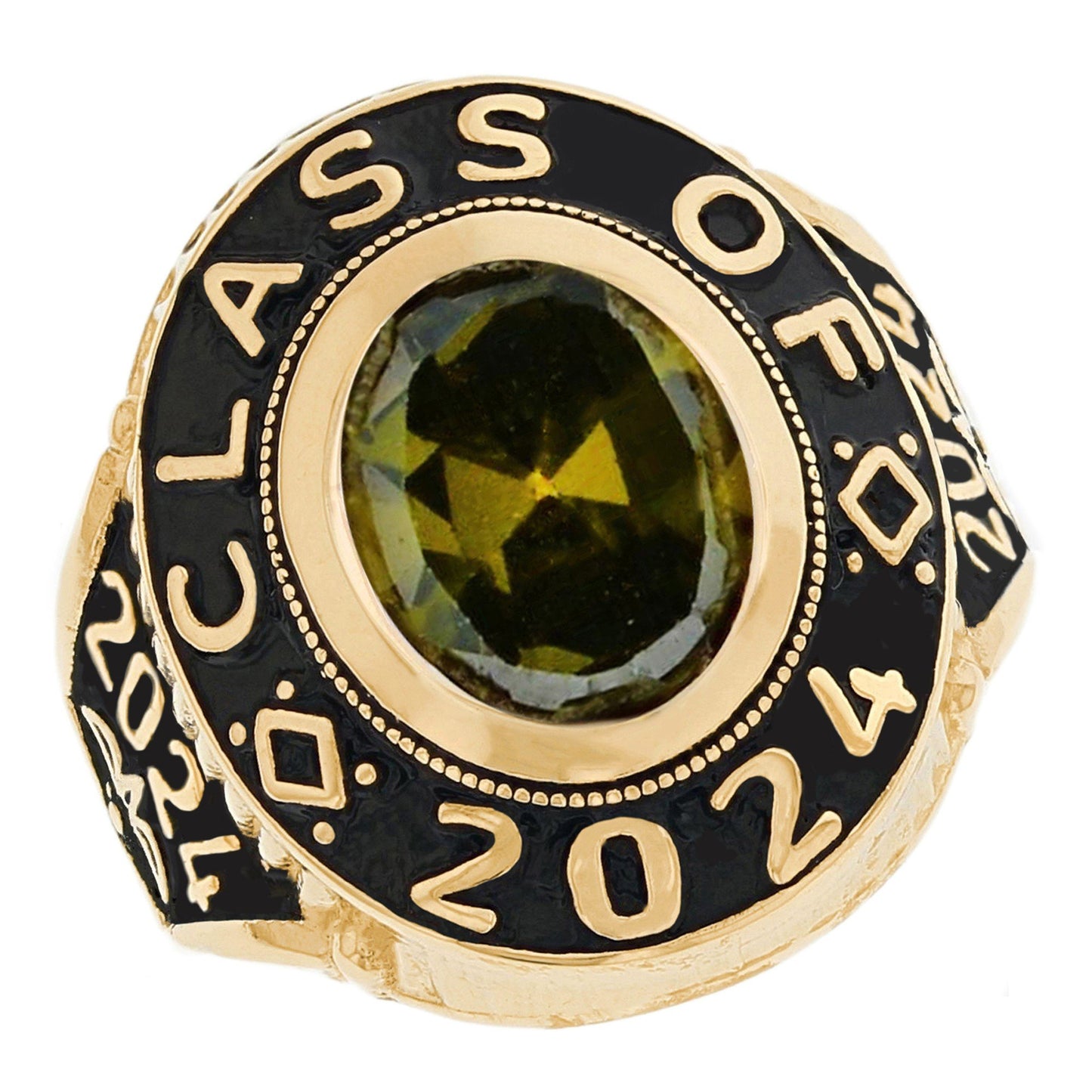 Simulated Birthstone Class of 2024 Mens Graduation Ring (JackAni# R2516)