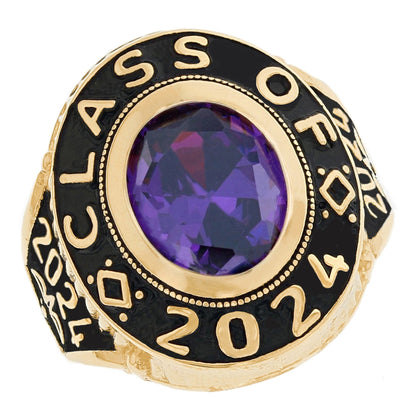 Simulated Birthstone Class of 2024 Mens Graduation Ring (JackAni# R2516)