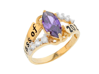 Simulated Birthstone Class of 2026 Graduation Ring (JackAni# R2510)