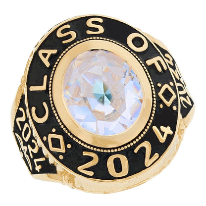 Simulated Birthstone Class of 2024 Mens Graduation Ring (JackAni# R2516)