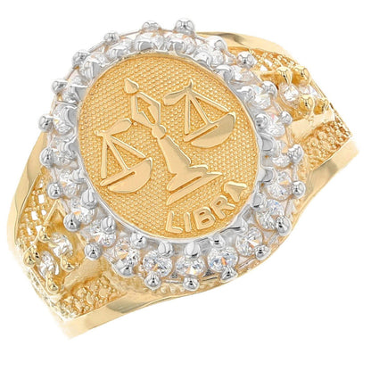 Solid Gold CZ Accented Men's Zodiac Ring (JackAni# R1928)
