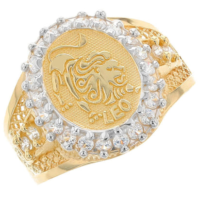 Solid Gold CZ Accented Men's Zodiac Ring (JackAni# R1928)
