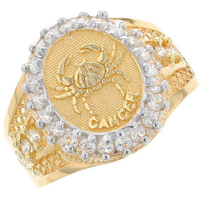 Solid Gold CZ Accented Men's Zodiac Ring (JackAni# R1928)