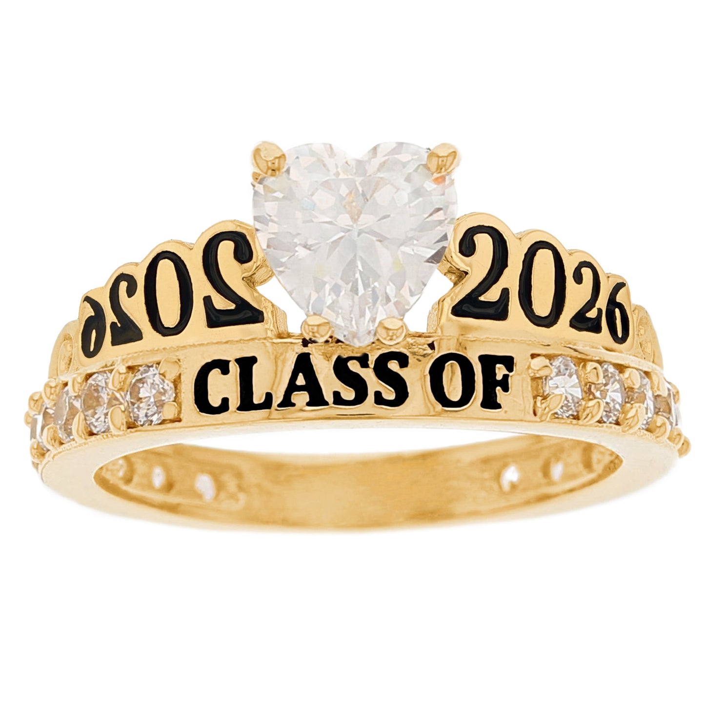 Gold Simulated Birthstone Women's Graduation Ring (JackAni# R11597)