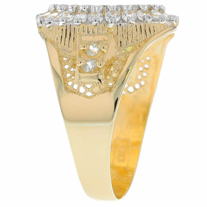 Solid Gold CZ Accented Men's Zodiac Ring (JackAni# R1928)