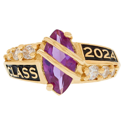 Simulated Birthstone Class of 2024 Graduation Ring (JackAni# R2511)