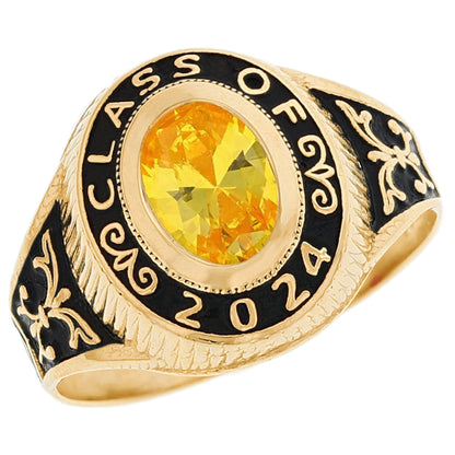 Simulated Birthstone Class of 2024 Graduation Ring (JackAni# R2567)