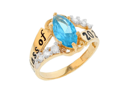 Simulated Birthstone Class of 2025 Graduation Ring (JackAni# R2510)