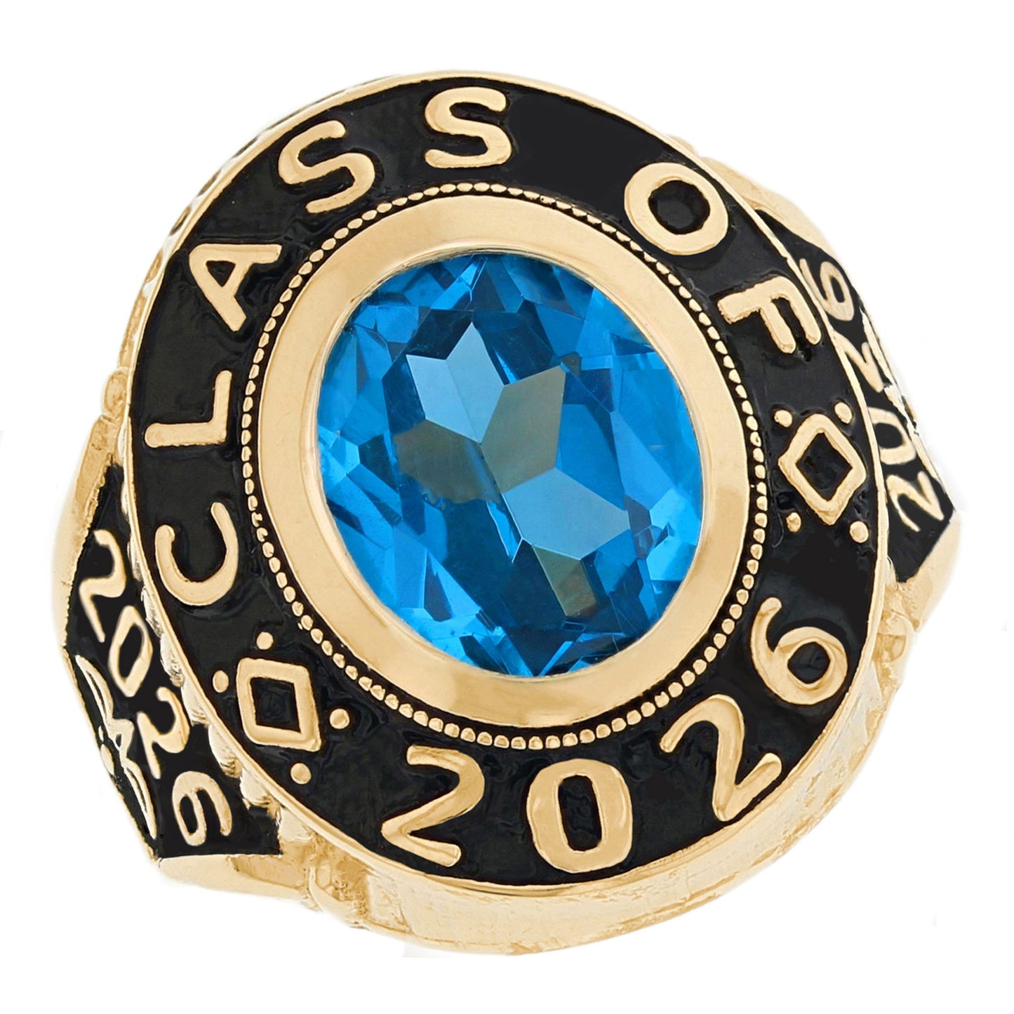 Gold Red Simulated Garnet Mens Birthstone Graduation January Ring (JackAni# R2516)