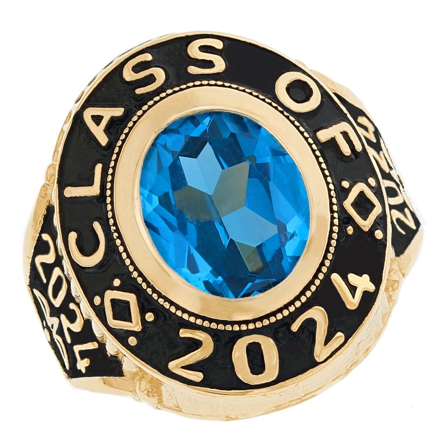 Simulated Birthstone Class of 2024 Mens Graduation Ring (JackAni# R2516)