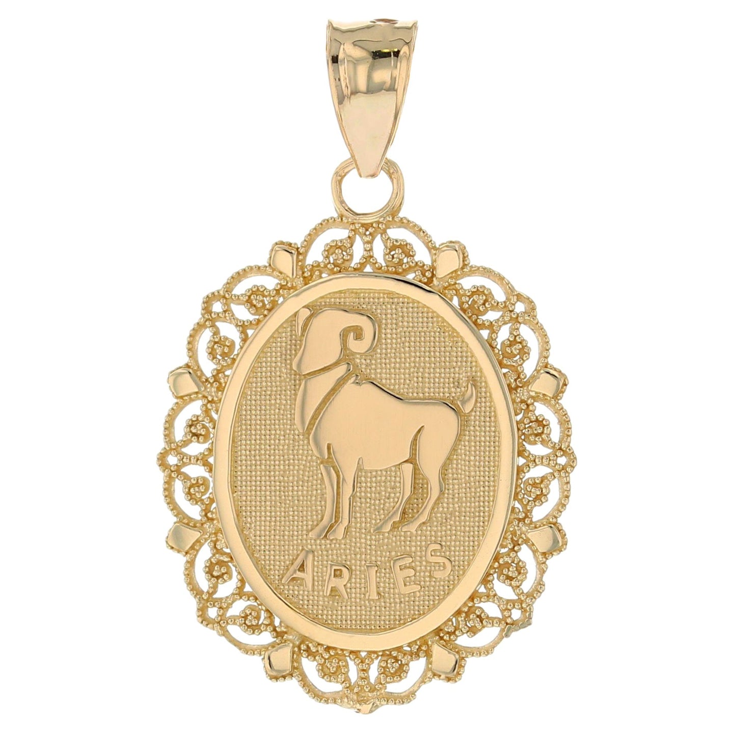 Oval Zodiac Filigree Pendants (JackAni# P12250)