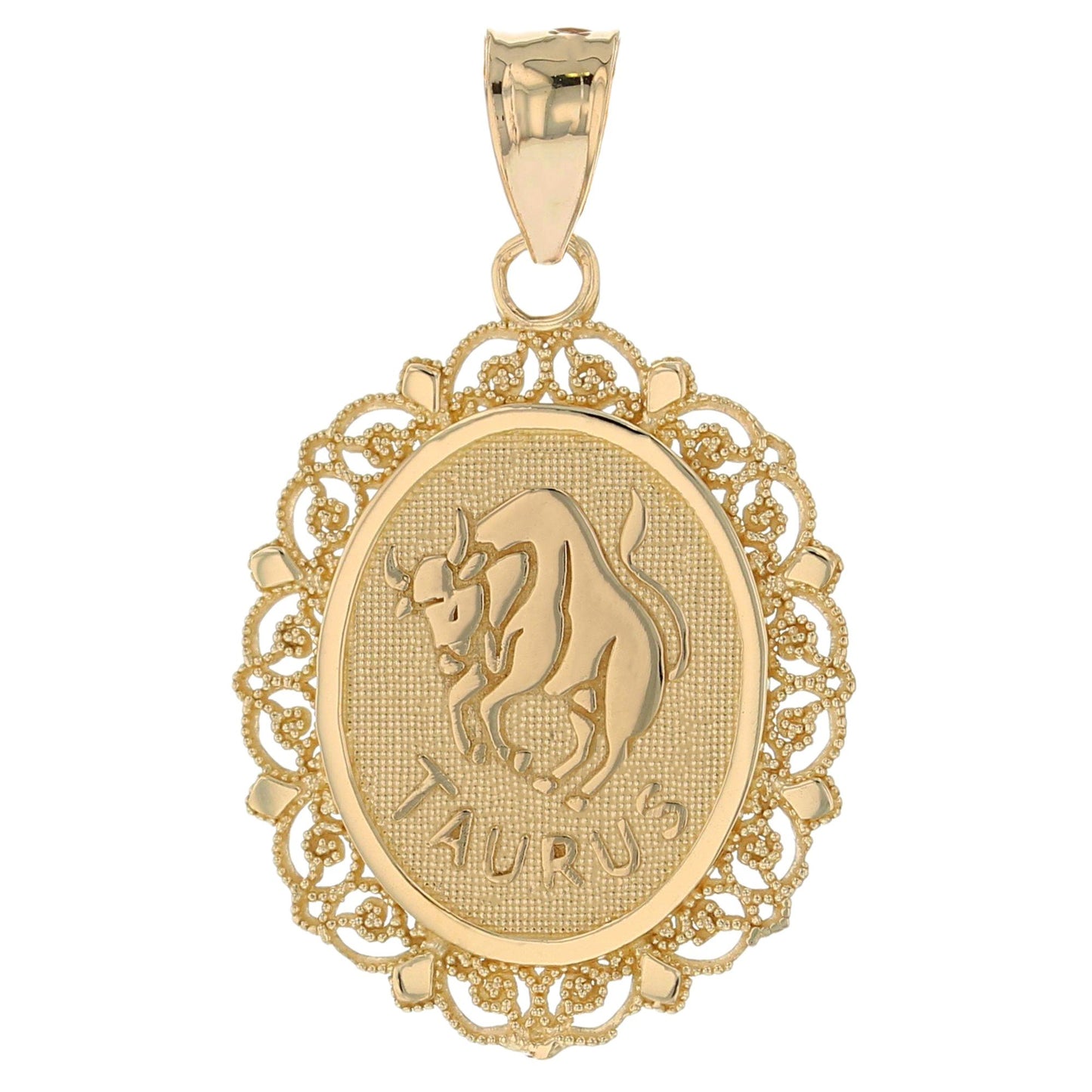 Oval Zodiac Filigree Pendants (JackAni# P12250)