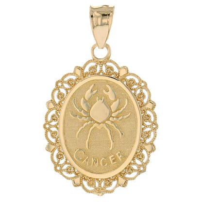 Oval Zodiac Filigree Pendants (JackAni# P12250)