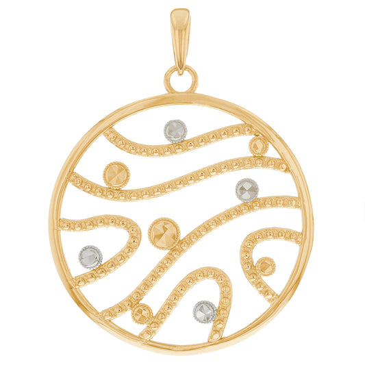 Circle Vintage Timeless Pendant with Diamond Cuts (JackAni# P1405)