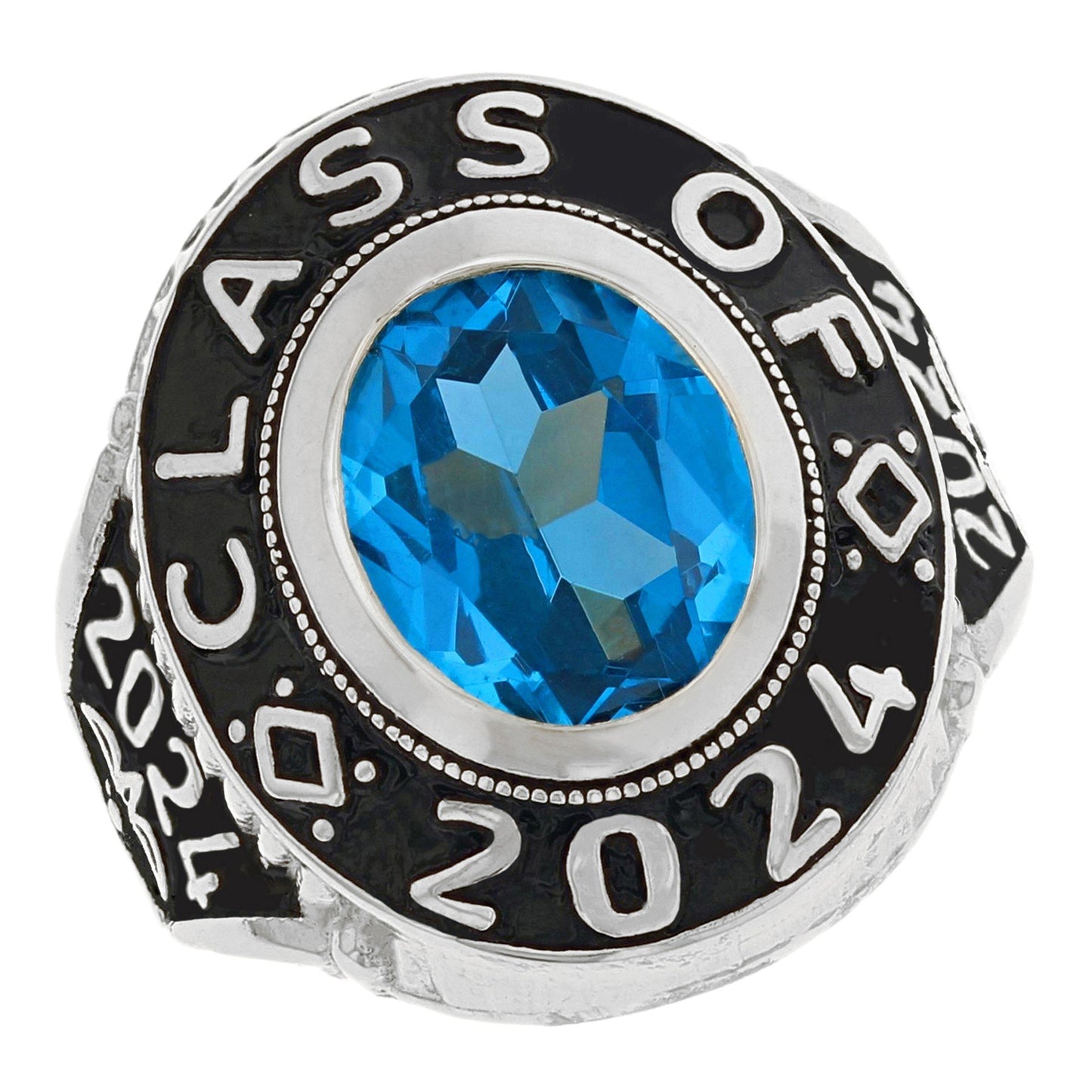 Simulated Birthstone Class of 2024 Mens Graduation Ring (JackAni# R2516)