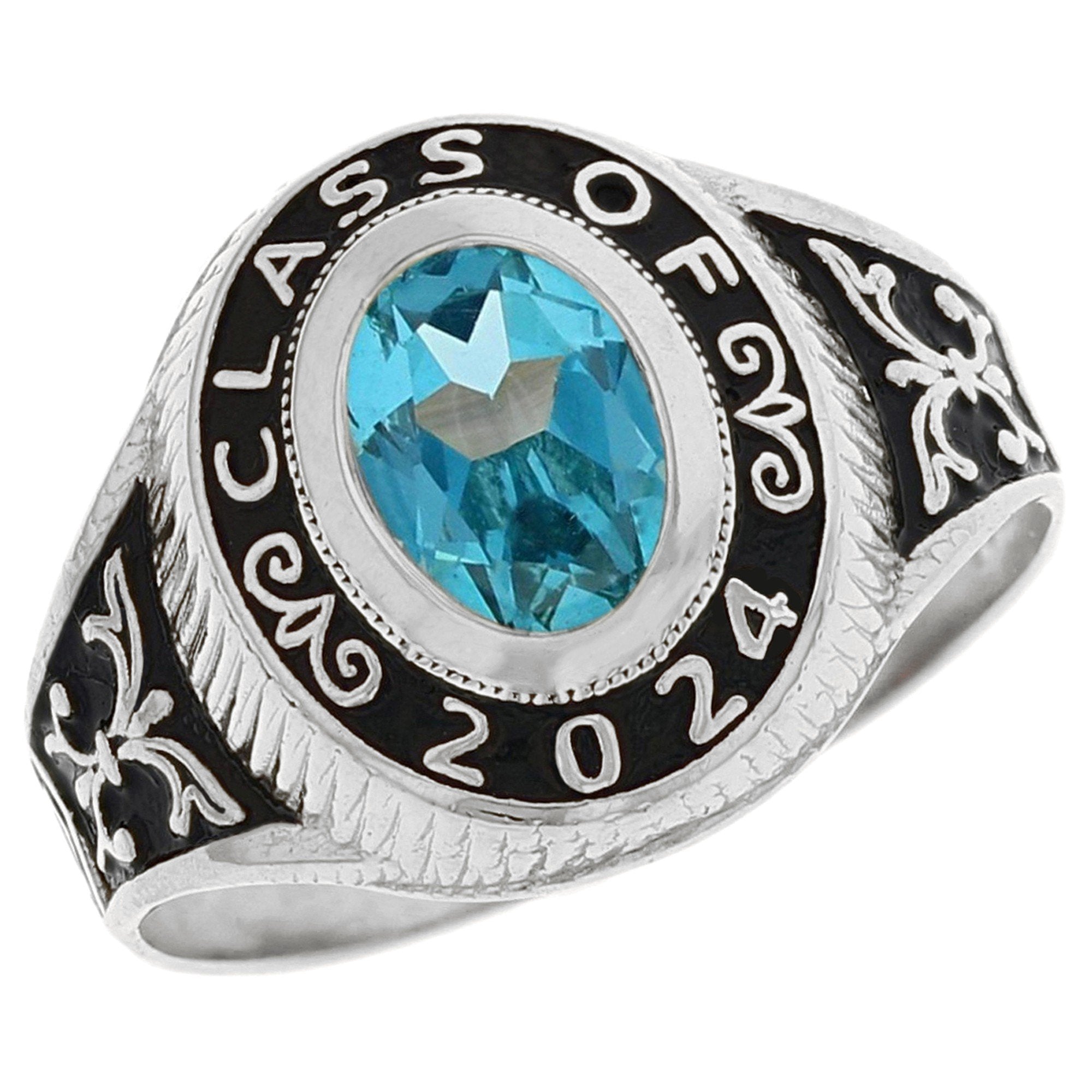 Simulated Birthstone Class of 2024 Graduation Ring (JackAni# R2567)