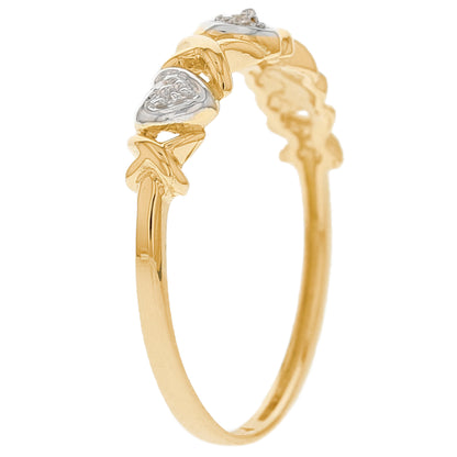 Gold Diamond Womens Heart Ring (JackAni# R2535)