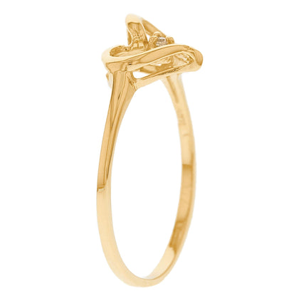 Gold Diamond Womens Heart Promise Ring (JackAni# R8966)