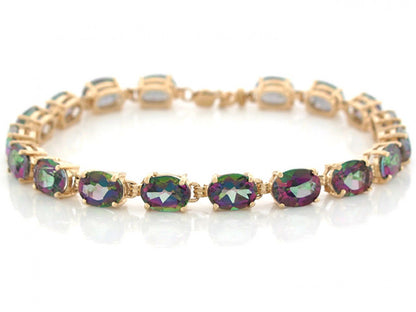 Gold Mystic Topaz Womens Bracelet (JackAni# B6688)