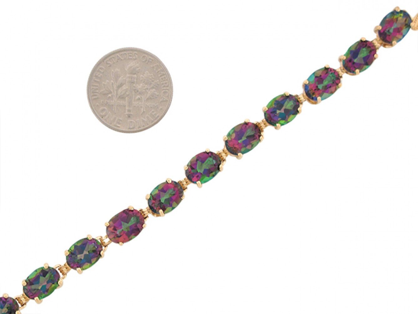 Gold Mystic Topaz Womens Bracelet (JackAni# B6688)