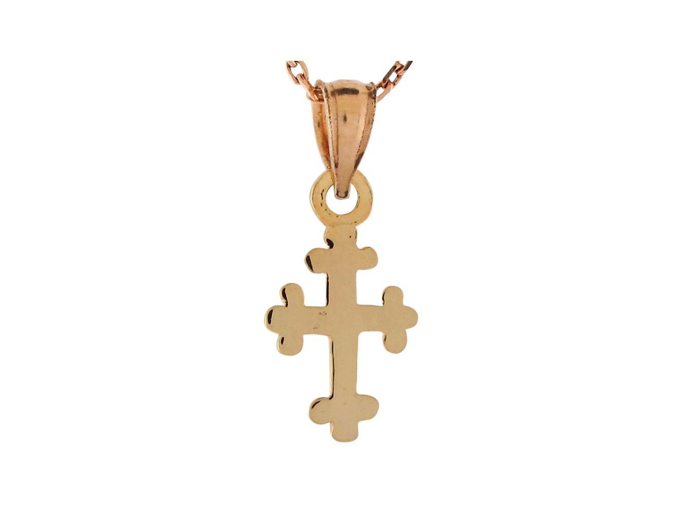 Gold Womens Religious Cross Pendant (JackAni# P9247)