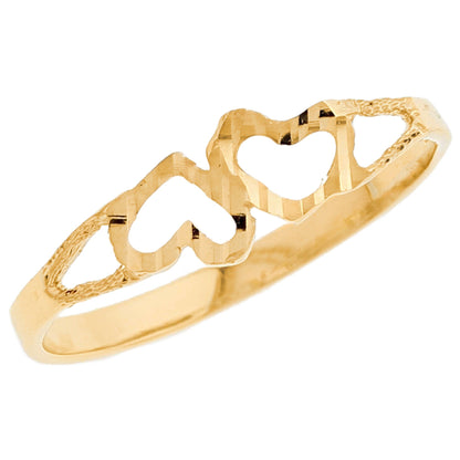 Gold Womens Love Heart Ring (JackAni# R10347)