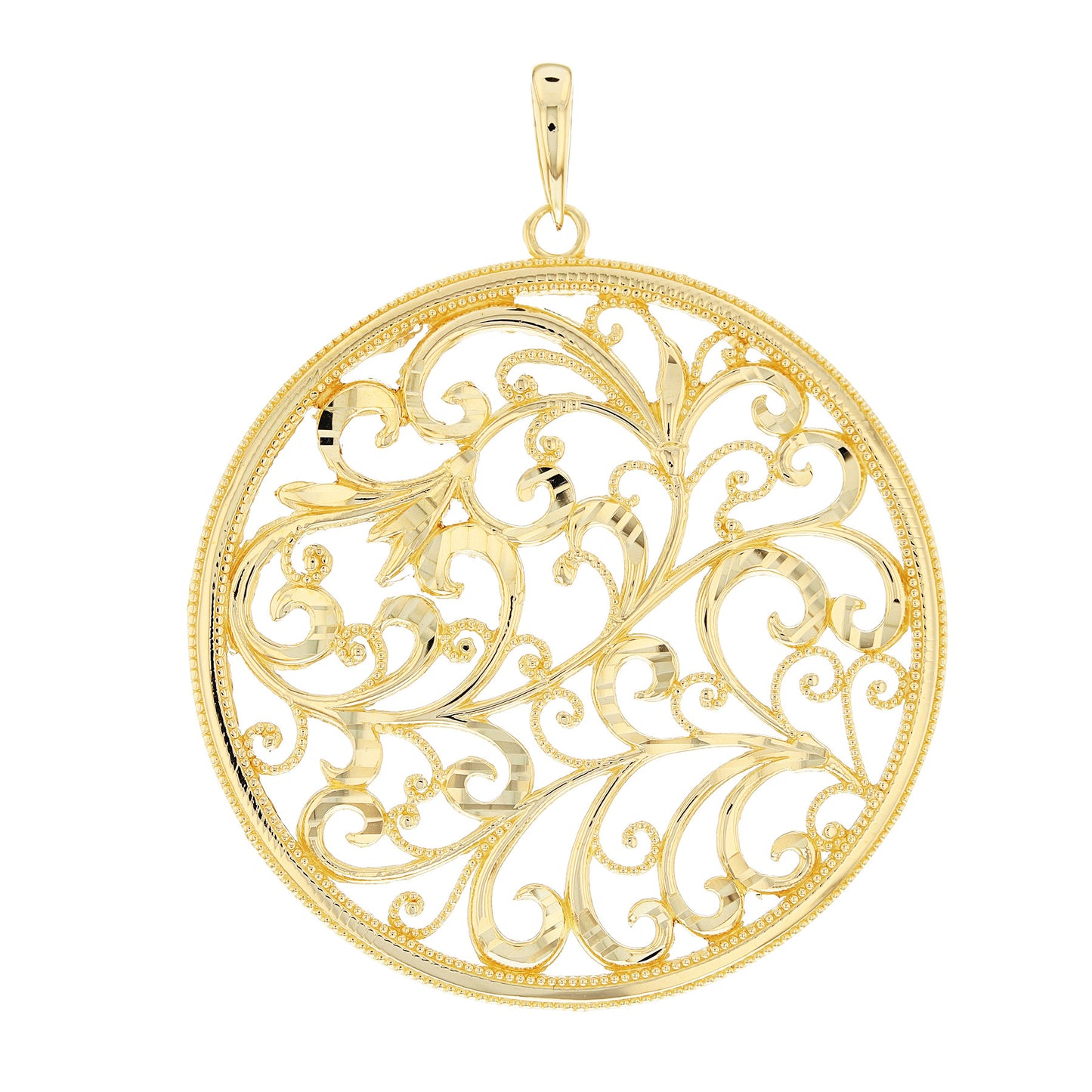 Gold Vintage Timeless Floral Women's Pendant (JackAni# P1795)