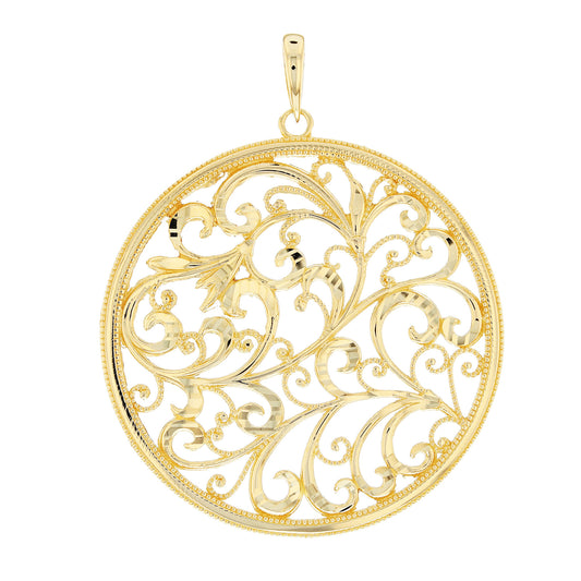 Gold Vintage Timeless Floral Women's Pendant (JackAni# P1795)